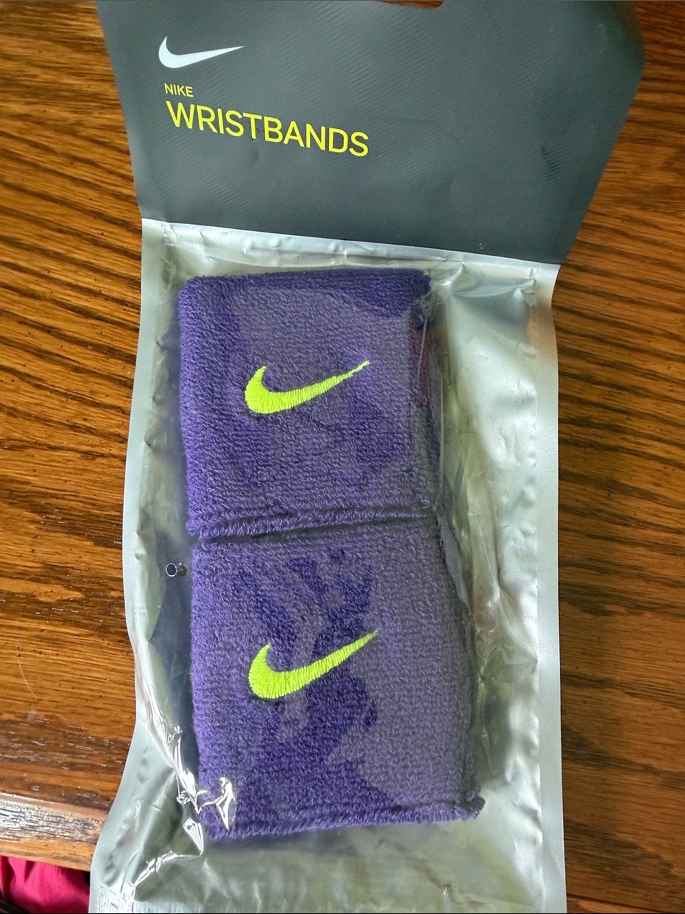 Nike Purple Wristbands with Neon Yellow Swoosh